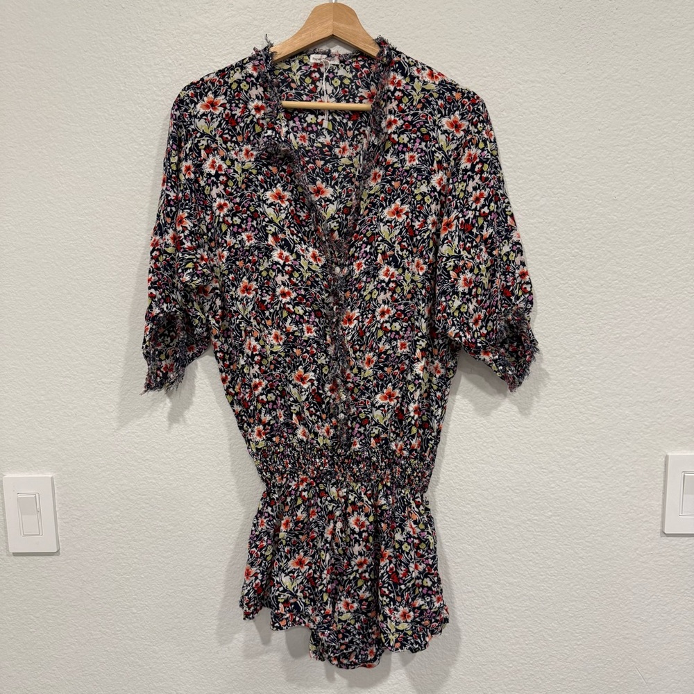 Poupette St. Barth Ilona Romper Navy Azalea XS - Picture 2 of 9